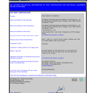 CB certification  R410A_00