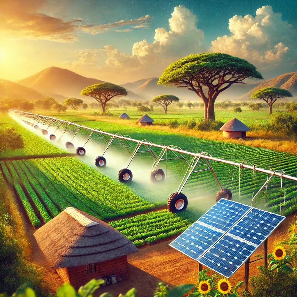 Solar sprinkler irrigation solution for farm irrigation